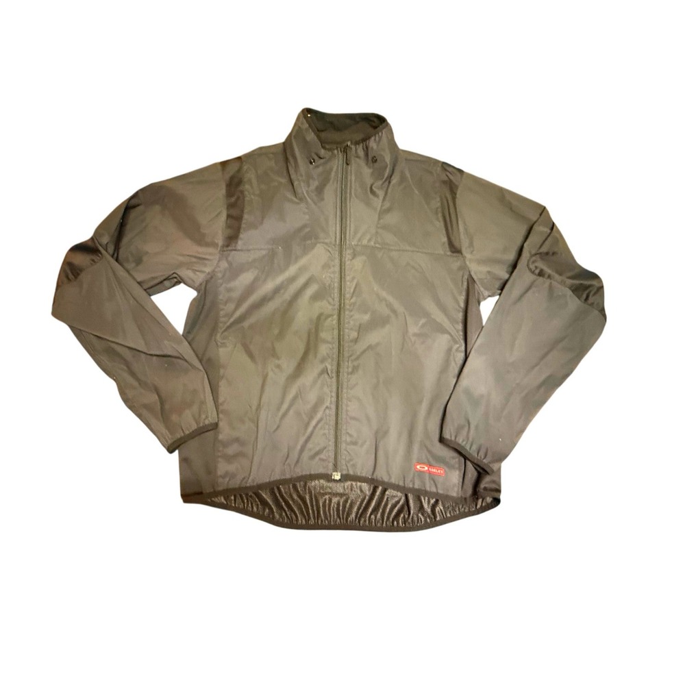 Oakley Mens Black Full Zip Windbreaker Jacket Side Large